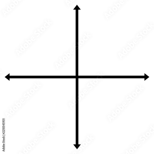 Cartesian Coordinate System Axis Icon Vector Flat Design for Mathematics Geometry and Graphing