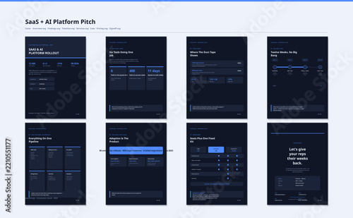 SaaS AI Platform Pitch Template B2B Software Proposal Vector A4 Layout