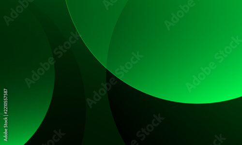 Abstract dark green background with overlapping circles. Vector illustration