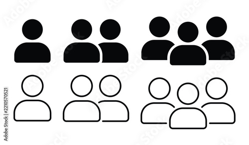group icon set with team employee and person symbols for app ui and website design