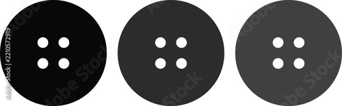 Set of dark clothing buttons vector