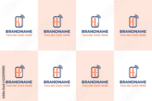Letters HJ HK HL HN HP HR HS HT Smartphone Logo Monogram
