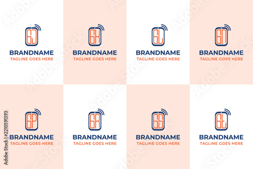 Letters GJ GK GL GN GP GR GS GT Smartphone Logo Monogram