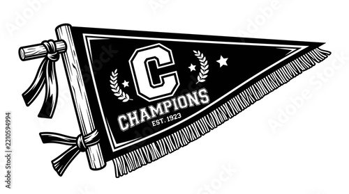 Vintage Champions Pennant Flag with Letter C.