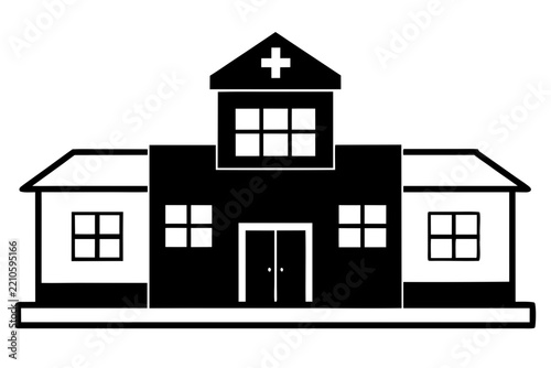 hospital building vector illustration and white background.