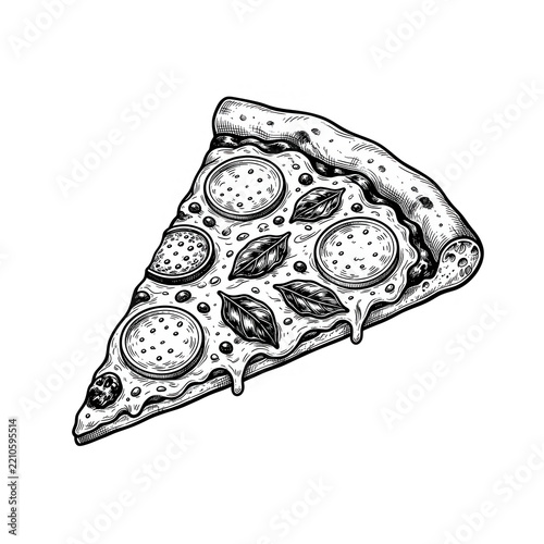 Pizza Slice Sketch Transparent Background