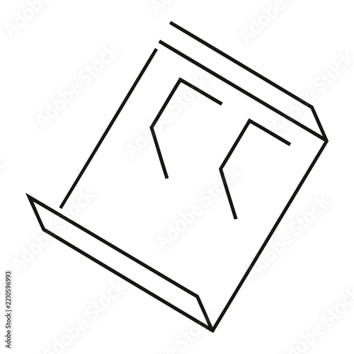 Folder with document lines, abstract geometric shapes, presentation design element.