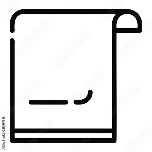 signature document on scroll paper in outline style icon design for business agreement.