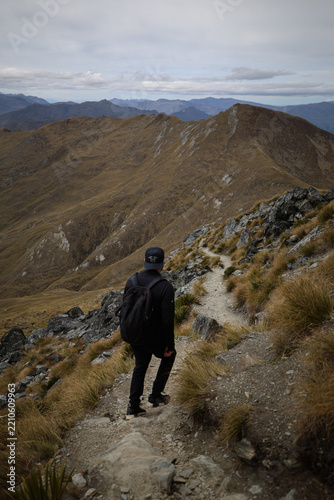 hiking in the mountains