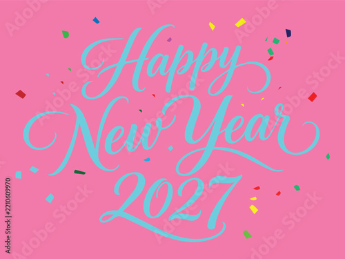 Happy New Year 2027 Calligraphy Script Poster and Banner Vector Design