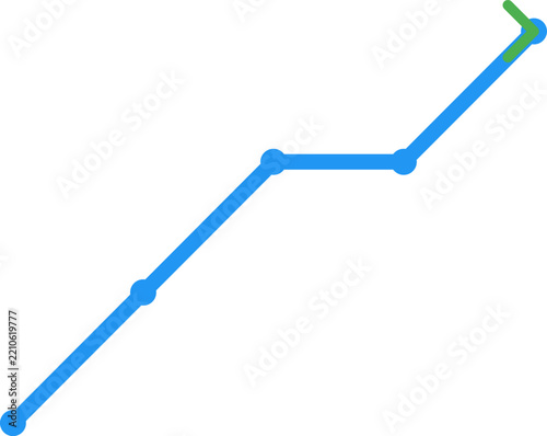 Clean Minimalist Linear Financial Growth Chart Icon Symbolizing Stable Investment Returns and Market Prosperity Finance