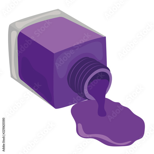 Spilled bottle of nail polish.