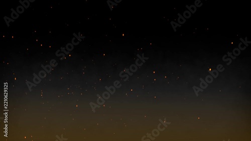 Fire sparks glowing particles background