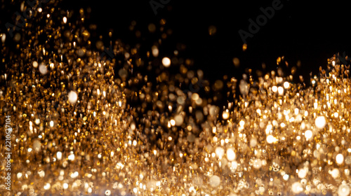 Golden Glitter Explosion Bokeh Texture