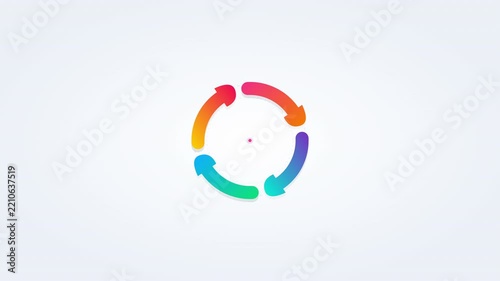 Organic Liquid Gradient Sync Animation with Colorful Circular Arrows for Digital Refresh and Update Concepts