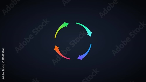 Fluid Gradient Refresh Arrows Animation with Multicolor Circular Motion for Clean Digital Interfaces