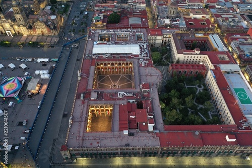 Aerial View of Mexico City Urban Skyline and Cityscape