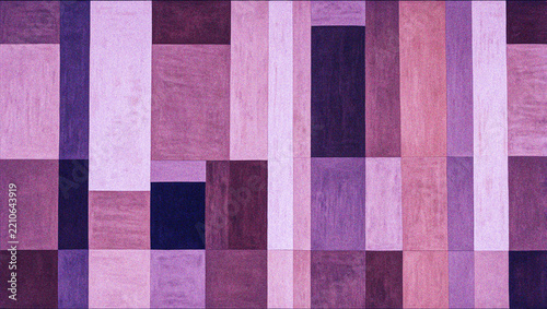 Abstract purple geometric rectangle pattern background with textured violet and lavender blocks