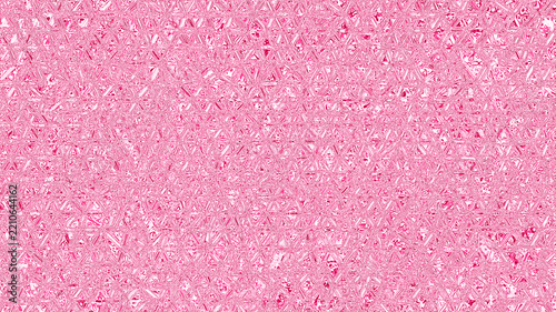 Pink foil texture background with abstract triangular crystal pattern and sparkling metallic shimmer