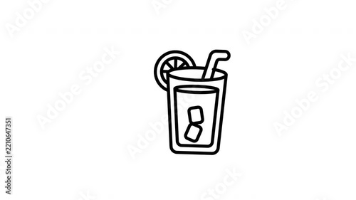 Cold Tropical Drink, tropical beverage, summer drink, iced drink, refreshment, animation, animated
