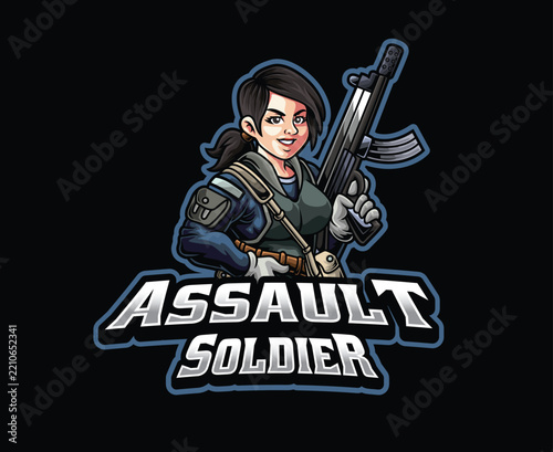Female Assault Soldier Mascot