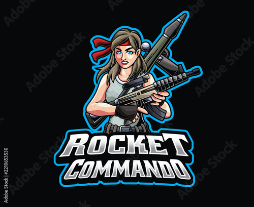Female Rocket Commando Mascot