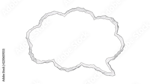 Torn cloud shaped speech bubble with isolated on transparent background
