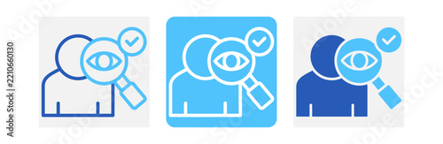 Ocular Check Icon In Two Colors Style Collection 