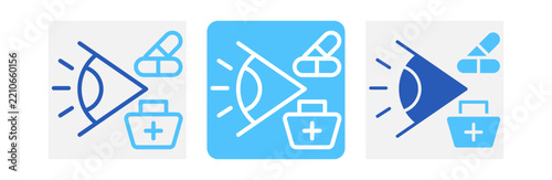 Eye Treatment Icon In Two Colors Style Collection 