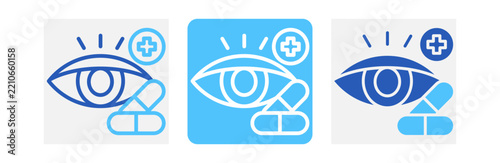 Visual Medicine Icon In Two Colors Style Collection 