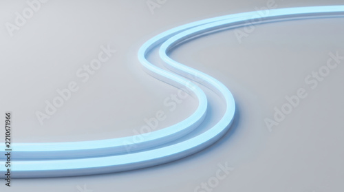 Glowing path strategic navigation guides eye through smooth curved line with calm futuristic elegance and gentle visual direction