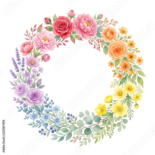 Colorful Floral worth Rainbow Flower Collection