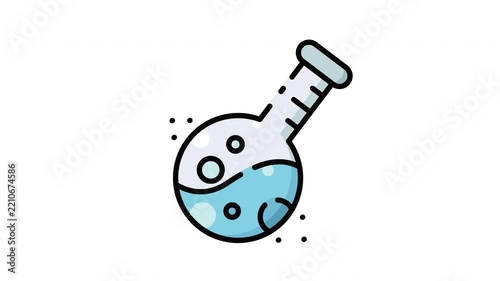 Doctor icon with blue scientific liquid in a chemistry flask. Suitable for medical, healthcare, science, laboratory, and researchrelated designs.