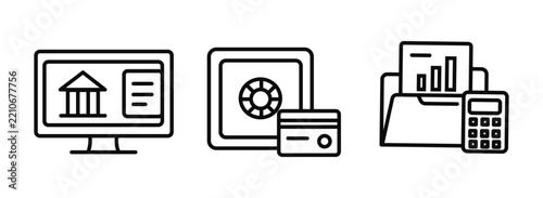 Set of banking and financial services icons