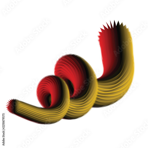 Abstract Red and Gold Spiral Wave Design