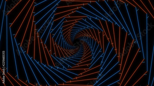 Abstract Neon Cybernetic Tunnel Loop Seamless Motion Loop 4K