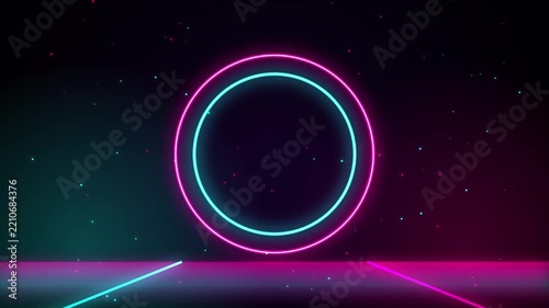 Abstract Neon Cyberpunk Holographic Portal Seamless Motion Loop 4K