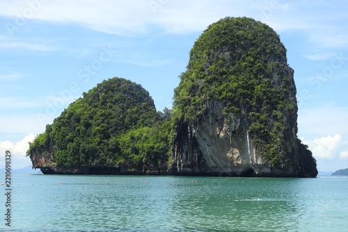 Limestone cliffs and karst formations, Railay Beach, Krabi Province, Thailand