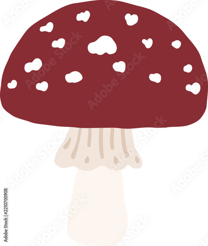 cute mushroom vegetable food vector cartoon illustration