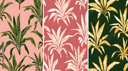 transformed into overlapping abstract shapes, sage green, dusty pink, cream, and muted yellow, organic curves