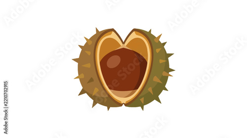 Open chestnut shell illustration concept vector illustration for creative projects and modern business isolated background element