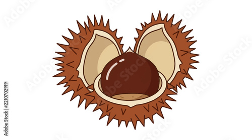 Open chestnut shell illustration concept vector illustration for creative projects and modern business isolated background element