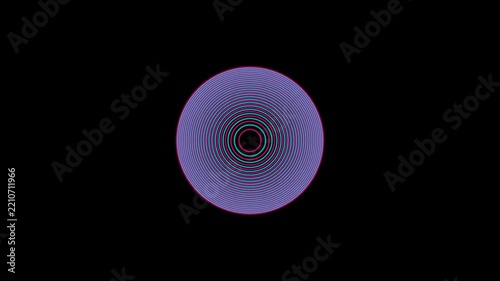 Hypnotic Concentric Circles - Retro Purple and Aqua Optical Illusion
