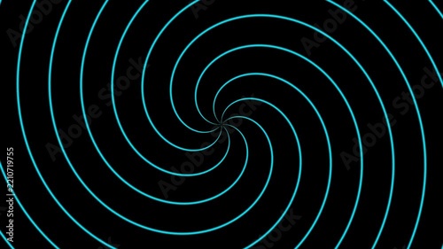 Hypnotic Cyan Spiral Vortex Tunnel on Dark Abstract Background
