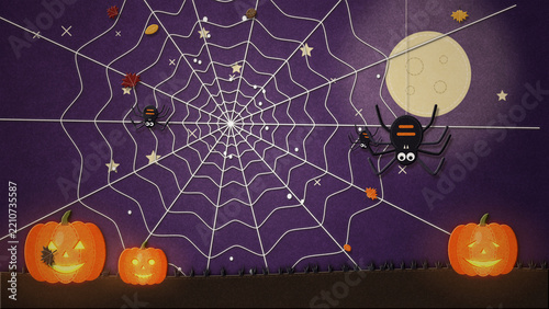 Spider Web Halloween cartoon style background