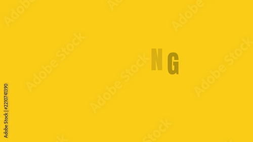 Minimalist Bold Good Morning Greeting Typography Animation with Character Assembly Snap Reveal on Yellow Background 