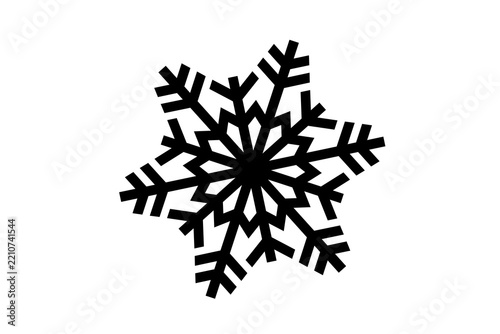 Snowflake icon isolated on transparent background for winter holiday decoration and seasonal graphic design projects