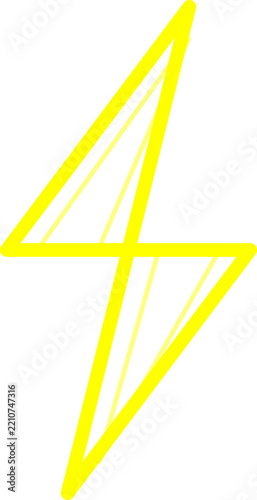 Electric blue neon lightning bolt spark symbol for energy power concepts and dynamic tech interface