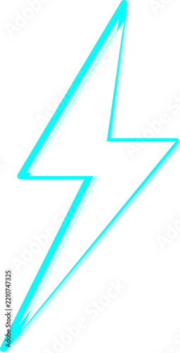Electric Blue Neon Lightning Spark Vector Illustration For Power Energy Concepts And High Voltage Industrial
