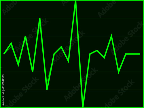 Electric Green Digital Signal Waveform Monitor Graphic For Cyberpunk Audio Interface And Futuristic Music Production